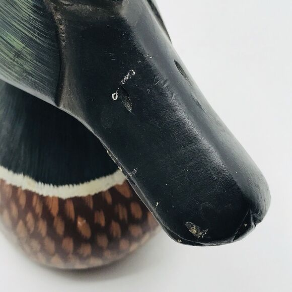 Vintage Wood Duck Decoy Handpainted Detail Mancave Cabincore Classic Neutral - Picture 9 of 13